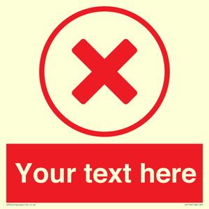 Custom red background, red cross in circle sign